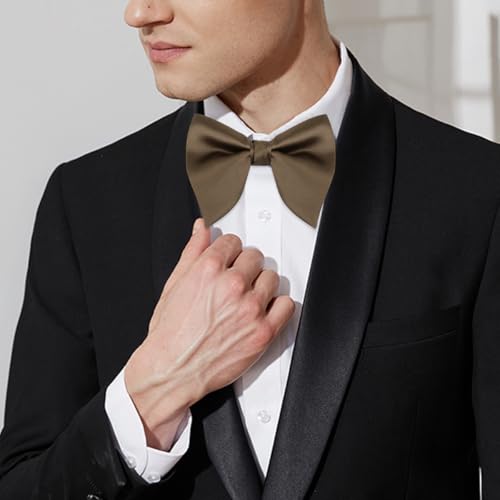 Image of Alizeal Velvet Pre-tied Adjustable Bow Tie for Men Oversize Formal Solid Tuxedo Bowtie
