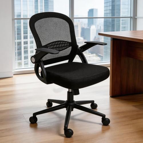 Cadeira Ergonômica Escritório Giratória Compacta com Braço Ajustá...