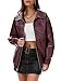 grewley Womens Jacket Faux Oversized Leather Womens Bomber Jacket Coats Night 0ut Halloween WineRed M