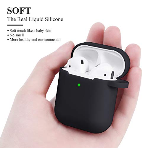 AKABEILA Compatible with AirPods 2 2019 & AirPods 1 2016 Case One Piece Soft Silicone Cute Cover Shockproof Protective Support Wireless Charging Front LED Visible - Image 2
