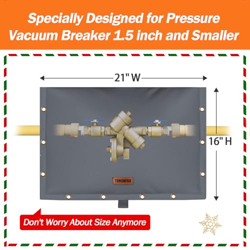 Image of Backflow Preventer Insulation Cover for Vacuum Breaker, 21 inch W x 16 inch H, Grey