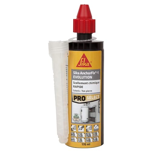 SIKA - Scellement chimique rapide pour fixation d'objets lourds - AnchorFix-1 Evolution - Résine époxy - Multi-supports - Sceller en toute sécurité -...