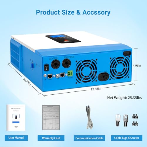 SUNGOLDPOWER UL1741 5000W Hybrid Solar Inverter,48V DC to 110V/120V AC,All in One,80A MPPT Solar Charger and 40A AC Battery Charger Pure Sine Wave for Off Grid System(NO Parallel) by SGPWATT - Image 7