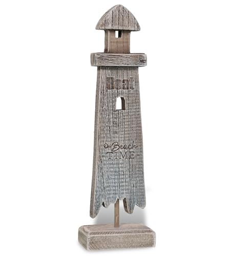 CoTa Global Driftwood Wooden Lighthouse Decor - Handcrafted Nautical Decor