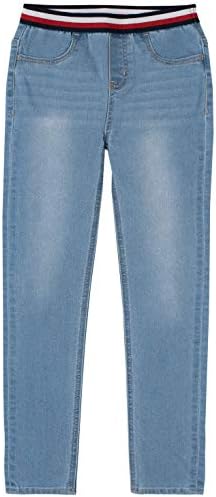 Tommy Hilfiger Girls' Stretch Denim Jegging With Elastic Wasitband, Nolita Wash, 12-14