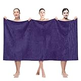 American Soft Linen Jumbo Large Bath Towels, 100% Turkish Cotton Bath Sheet 35 in 70 in, Bath Towel Sheets for Bathroom, Bath Sheet Towels, Purple Bath Sheet