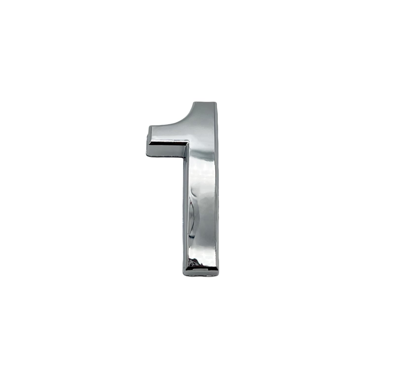 NanTun 3D Silver House Numbers Mailbox Number 1 Self-Adhesive 2 Inch Stickers for Doors and Mailboxes Hotel Room Apartment Office Cars Trucks