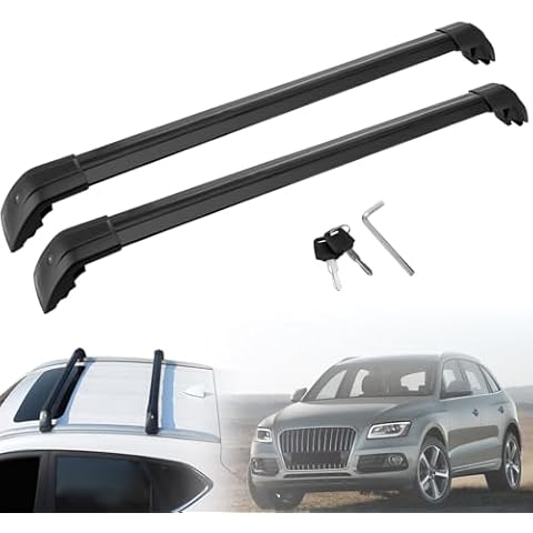 MotorFansClub Roof Racks Cross Bars Fit for Audi Q5 2012 2013 2014 2015 2016 2017 Baggage Cargo Luggage Racks Rail Bars Lockable Cover