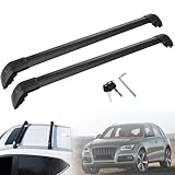 MotorFansClub Roof Racks Cross Bars Fit for Audi Q5 2012 2013 2014 2015 2016 2017 Baggage Cargo Luggage Racks Rail Bars Lockable
