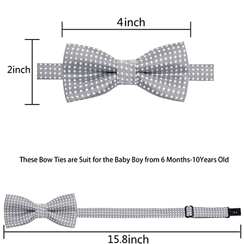 Ausky 4 Packs Adjustable Pre-Tied Bow Tie For Infant Baby Boys Toddler Child Kids In Different Color #TOP4