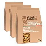 Dialsí - Plumas de pasta sin gluten de arroz integral - 400 g (Paquete de 3)