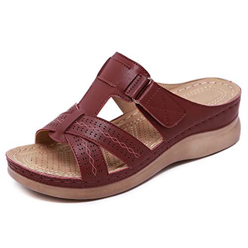 Sandales open toe pour femmes en cuir parfaits pour les vacances d'été et la plage