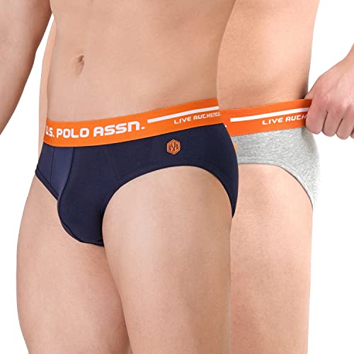 Image of U.S. Polo Assn. Men Logo Waistband Cotton Stretch IYAH Briefs - Pack of 2