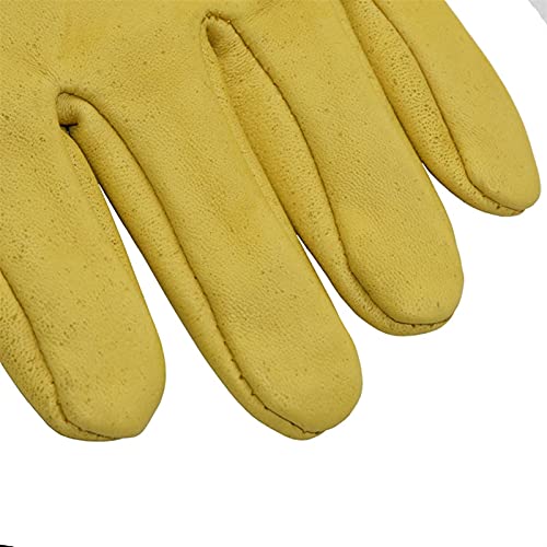 Imkerhandschuhe, 2 Stück, Schutzhüllen, atmungsaktiv, gelbes Netz, weißes Schaffell und Tuch für die Imkerei (Farbe… – Bild 8