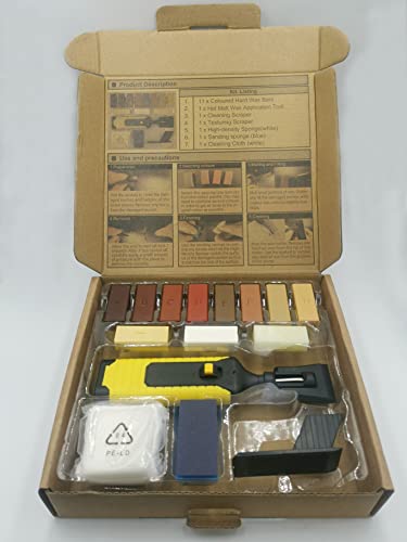 Aiuphing laminat reparaturset,17 Stück boden reparaturset für Parkett, Laminat und Holzoberflächen (Reparaturset Holz),arbeitsplatte reparaturset Geeignet für Holzoberflächen aller Art