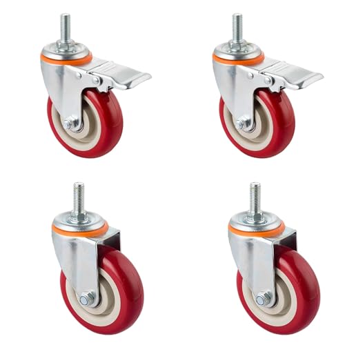 Aenmezen 4C` M10/12/16 ˂t LX^[ u[Lt 4Zbg ] LX^[ ׏d 450 kg mCYȂ ؍ނ^CȂǏɓKp(2swivel+2with brake,M12*30mm)