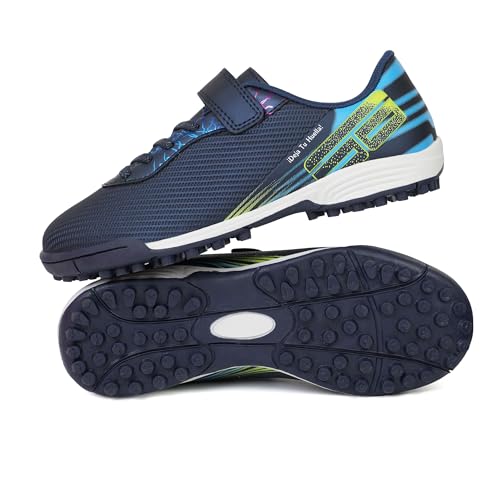 brooman Kids Turf Soccer Cleats Girls Indoor Soccer Shoes Boys Baseball Softball Shoes (3, Navy) — view 5