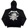 Rock Off officially licensed products Metallica Worn Pushead Flaming Skull Official Unisex Hoodie Hooded Top (X-Large) Black #1
