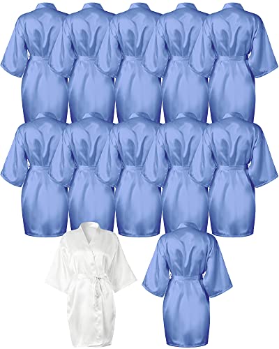 Peignoirs kimono en satin léger haut de gamme : lot de 12 robes de chambre courtes de cérémonie
