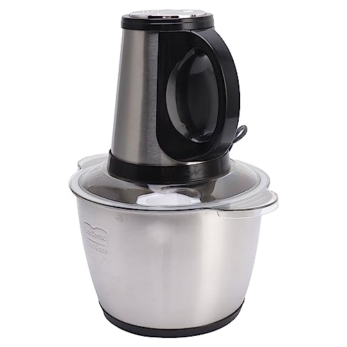 Cafopgrill Elektrischer Lebensmittelzerkleinerer mit 4 Scharfen Klingen, EU-Stecker, 220 V, 3 L, 600 W, Edelstahl-Fleischmixer, für Fleisch, Gemüse, Obst und Nüsse