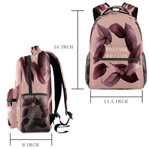 Sac à dos d'école multicolore au motif feuillage poétique et résistant - 2