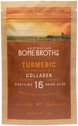 ABBCo Turmeric Beef Bone Broth Powder 100g –Ginger & Black Pepper