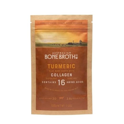 ABBCo Australian Beef Bone Broth Powder with Turmeric, Collagen Peptides - Support Bone Health, Enhance Energy & Mood, Aid Digestion - Gluten & Dairy Free, No Preservatives - 100g