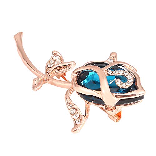 TXSD Crystal Rose Flower Broche Pin Strass Legering Rose Broches Vrouwen Kleding Accessoires - Afbeelding 4