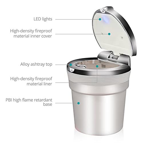 Knfut Home Ashtrays， Universal Car Ashtray Cover Creative Personality Covered Car Inside The Car Multi-Function Car Supplies New Metal Ashtray (Color : B) #TOP3