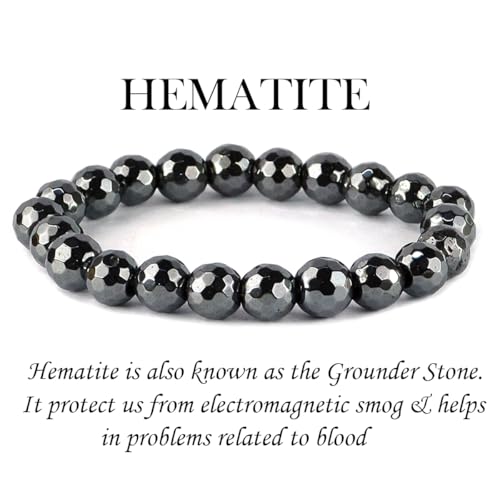 Image of Reiki Crystal Products Certified Natural Crystal Stone Diamond Cut /Faceted 10 mm Beads Bracelet for Men & Women | Reiki Charged Gemstone Jewellery | Multiple Stone Variants Available