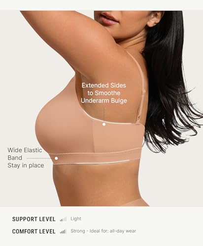 Image of FeelinGirl Seamless Bras Wireless Bralettes for Women, No Wire Unlined Comfort Soft for Sleep, Everyday Bras