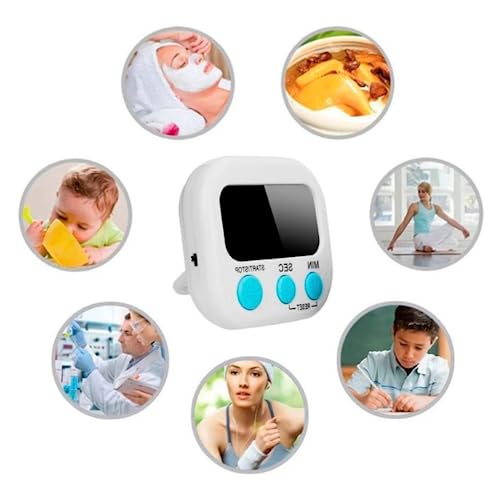 Pequeno Temporizador Relogio Timer Lcd Digital Cozinha Magnético De Contagem Regressiva Dígitos Gran