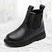 Girls Chelsea Boots Leather Ankle Boots Toddler Winter Shoes Warm Lined Slip On Fashion Dress Casual Flat Booties