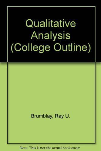 Qualitative Analysis 0064601161 Book Cover