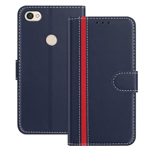 Mo-Beauty Funda para Xiaomi Redmi Note 5A, Carcasa de Cuero PU [magnético][Ranura Tarjeta] [3 Ranuras] Flip Antigolpes Protectora Funda Piel para Redmi Note 5A (Azul)