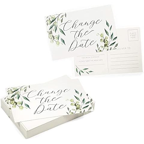48-Count of Change The Date Wedding Postcards, Event Postponement Messages Cover