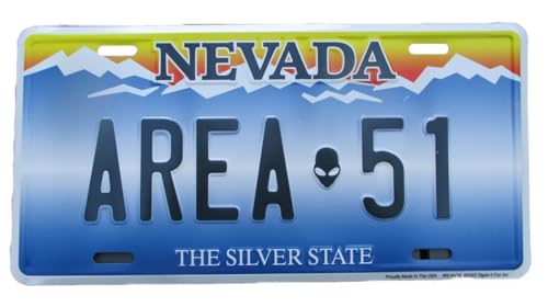 hotrodspirit - Area 51 Nevada The Silver State License Plate USA Embossed License Plate