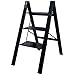 BAOYOUNI Scaletta in Alluminio Pieghevole con 3 Gradini Scala Domestica Antiscivolo Portatile e Leggera Sgabello Multifunzionale Stabile, Portata di 135 kg, per Uso Casa, Ufficio, Libreria, Nero