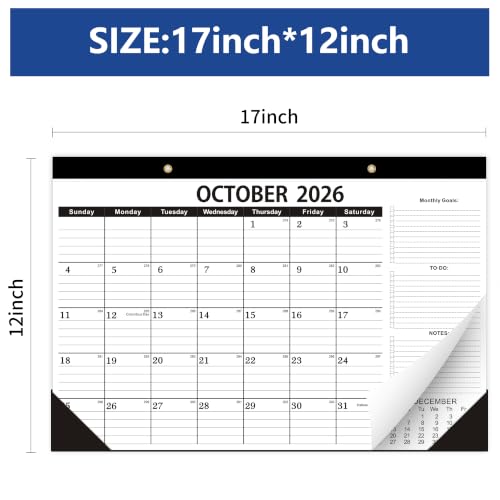 Image of Desk Calendar 2026-2027,October 2026 to March 2028, Desk Calendar 2026-2027 with to-do list,Calendar 2027-18 Months,2027 Calendar 17 inch x 12 inch for Home or Office.