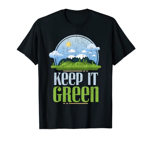 Keep It Green Earth Day Save the Planet Recycle Donna Uomo Maglietta