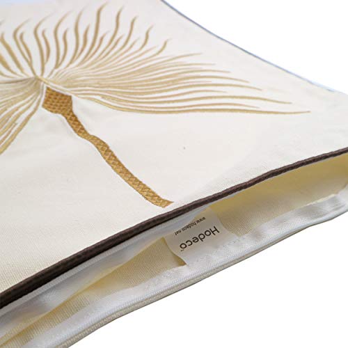 Hodeco Fine Thread Embroidery Throw Pillow Covers 18X18 Decorative Dandelion Flower Pillow Cover For Couch Bedroom Chair 100% Cotton Canvas Cushion Cover Pillow Case 45X45Cm, Beige Pack Of 2 #TOP3