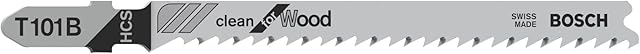 Bosch Professional 5 x Jigsaw blade T 101 B Clean for Wood (for softwood, straight cut, accessories jigsaw)