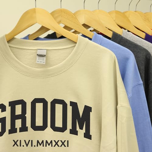 GODMERCH Personalized Embroidered Bride Sweatshirt - Mrs Sweatshirt, Wedding Gifts for Bride, Engaged Bride Groom Gift, Engagement Hoodie, Bride Gifts, Bridal Shower Gifts, Bachelorette Party Gifts3