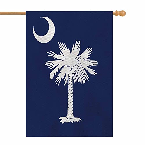 AOYEGO South Carolina House Flag 28 x 40 Inch Large Vertical Double Sided American State of South Carolina Flag in Flat Blue Seasonal Outside Décor for Garden Yard Farmhouse Flags