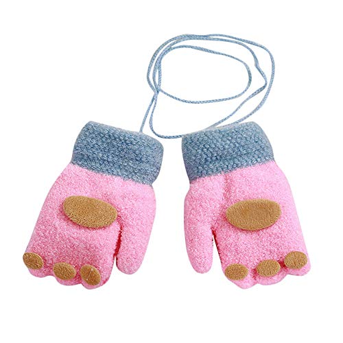 Preisvergleich Produktbild Kleinkind Fingerhandschuh Baby Schreiben Handschuhe Niedlich Verdicken Winterthermal Kinder Fingerlose Kids Gloves Unisex Mädchen Jungen Winter Warme Gestrickte Fäustlinge Winterhandschuhe