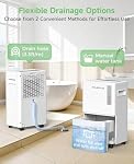1500 Sq.ft Dehumidifier for Basement, Trazico 21 Pint Quiet Dehumidifiers for Home with Drain Hose, Smart Humidity Control, 3 Modes, 24H Timer, Auto Defrost, for Large Room, Bedroom, and Bathroom