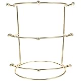 SEWACC Expositor de Diadema de Tres Niveles Dorado, Soporte de Aleación para Almacenamiento de Adornos y Accesorios de Novia, Organizador para Tocados y Cintas de Pelo, Adecuado