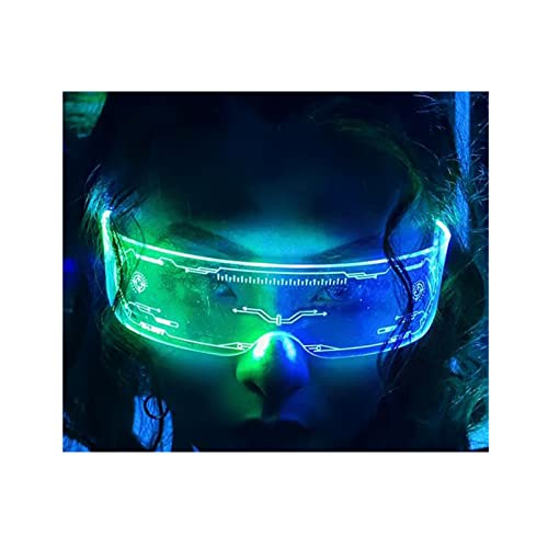 Lunettes LED cyberpunk idéales pour cosplay Halloween et soirées à thème futuriste