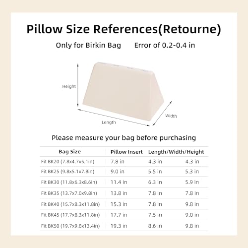 DGAZ Silky Pillow Shaper Insert for Birkin Bag(Craie,BK30 Retourne) by DGAZ - Image 5