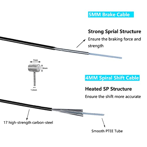 RUJOI Bike Cable,2-in-1 Bike Brake Cable Housing &...